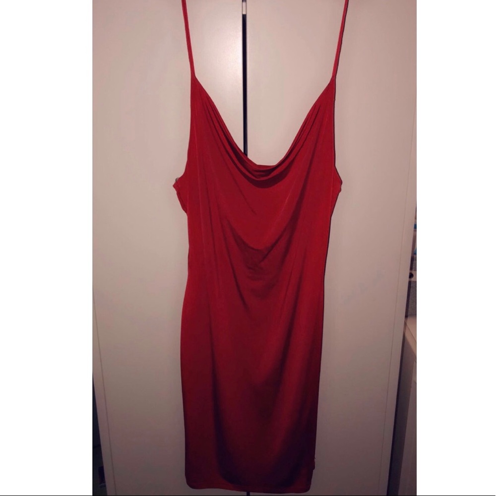Silky red dress